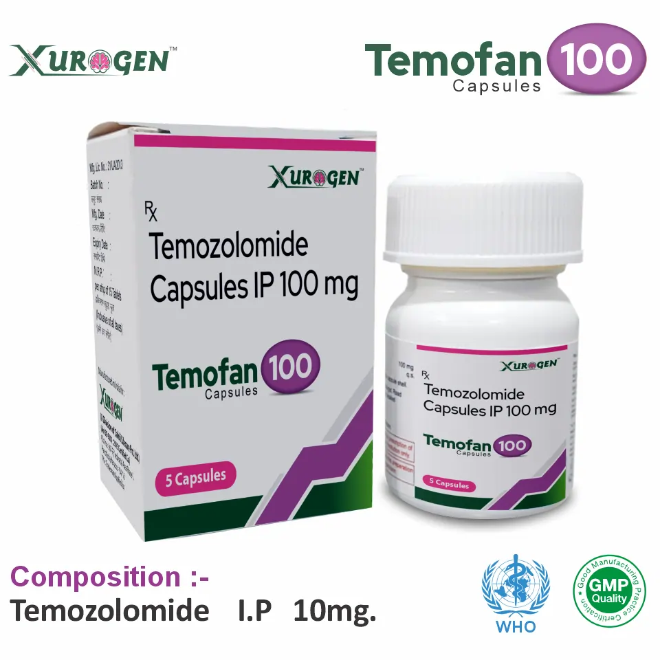 Temozolomide 100 mg capsule bottle